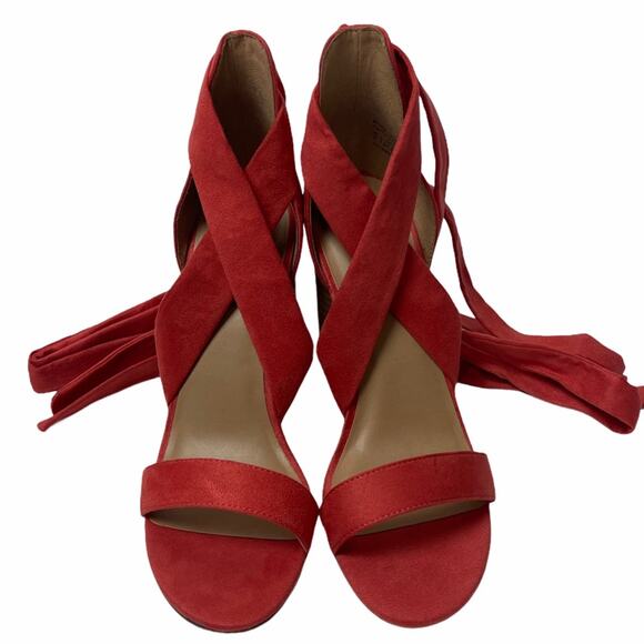 Call It Spring Defuria Sandal Orange Faux Suede 7M - Picture 2 of 11